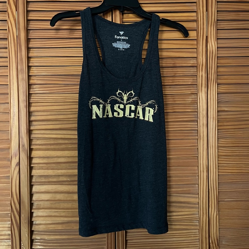 Fanatics Graphic NASCAR Gray Tank Top Size Medium
